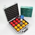 Aramith Premier Red & Yellow 2" Pool Balls & Sturdy Case with Silver 8 Ball Edition
