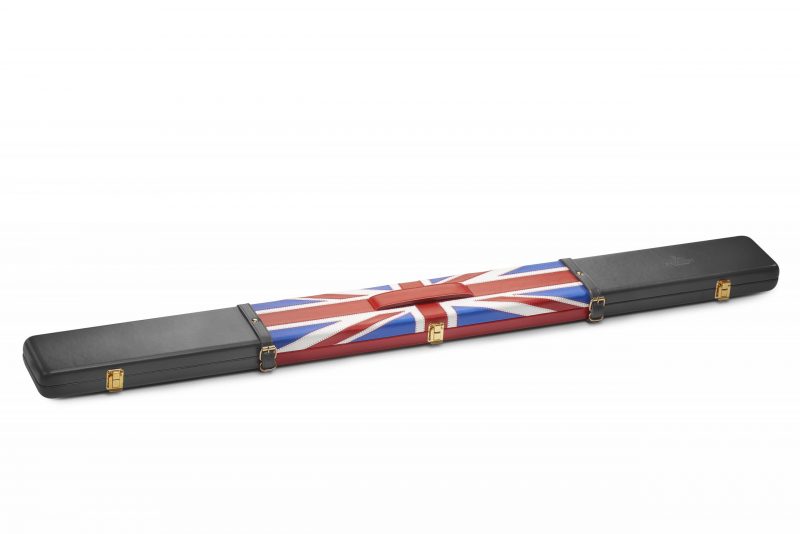 PERADON UNION JACK PATTERN 3/4 JOINTED LEATHER CUE CASE