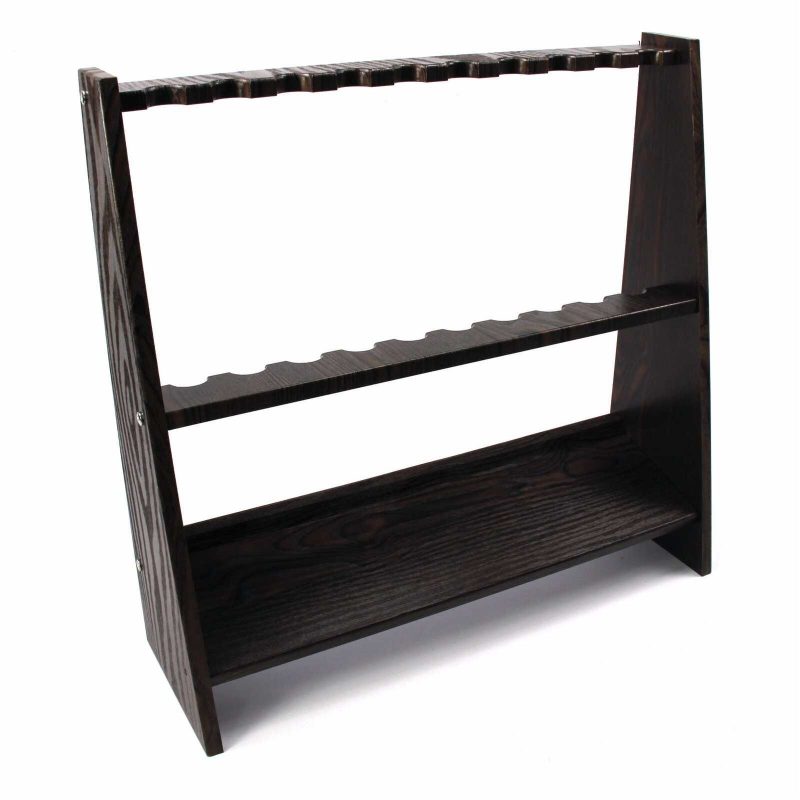 Free Standing Cue Rack Holds 10 Cues in Walnut