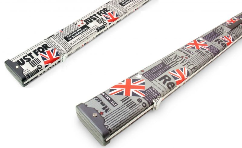 1 Piece Wide UNION JACK Professional Aluminium Cue Case For 3 Cues
