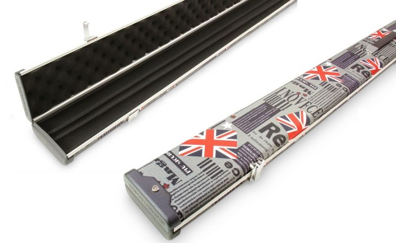 1 Piece Wide UNION JACK Professional Aluminium Cue Case For 3 Cues