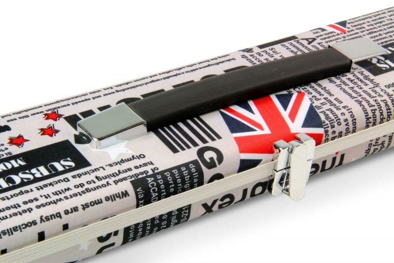 1 Piece Wide UNION JACK LIGHT Professional Aluminium Cue Case For 3 Cues