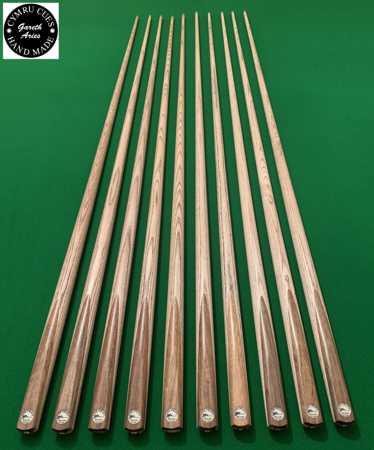 Cue Craft 1pc, 2pc & 3/4 Jointed Break Cues Fitted with Our Crystal