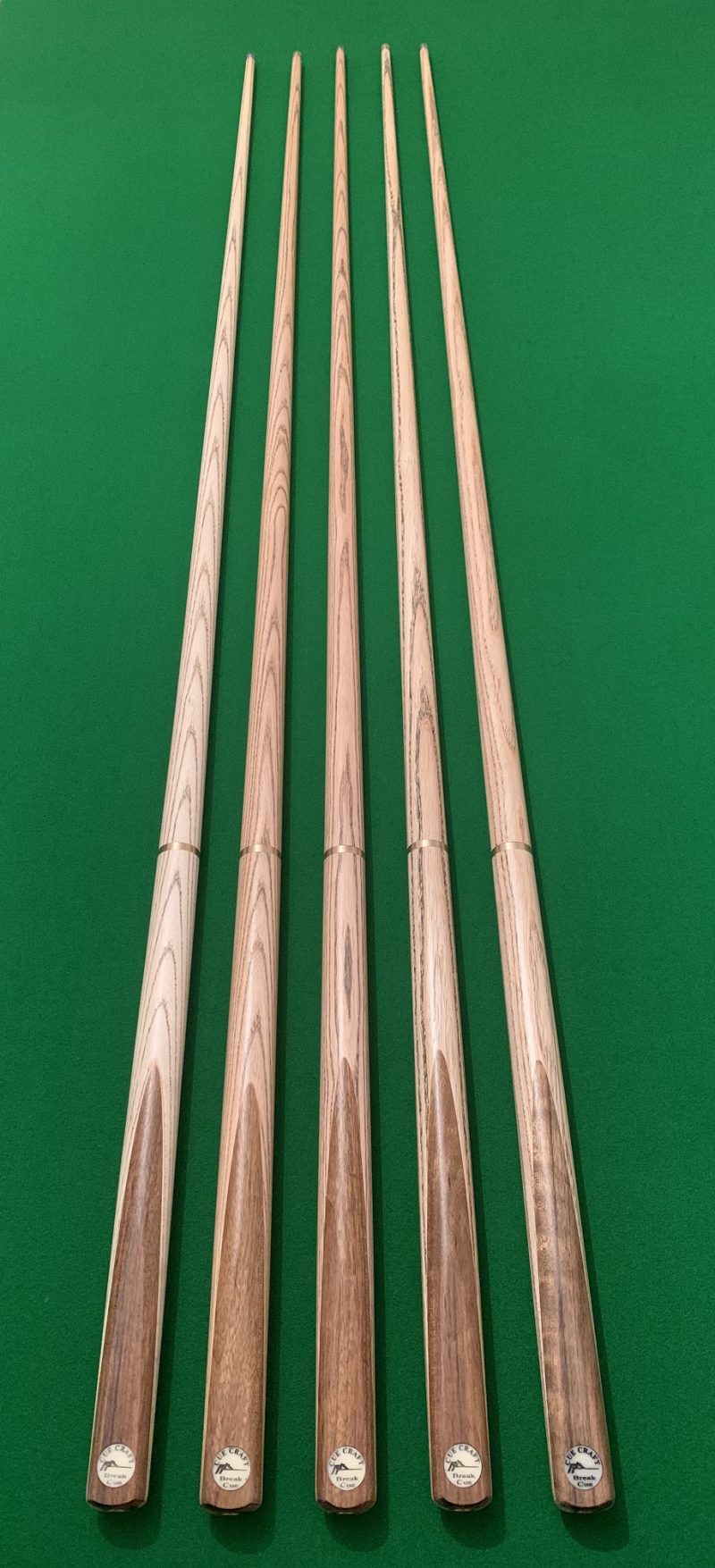 Cue Craft 1pc, 2pc & 3/4 Jointed Break Cues Fitted with Our Crystal