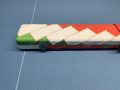 New 3/4 Cue Case White/Red/Green Zig Zag