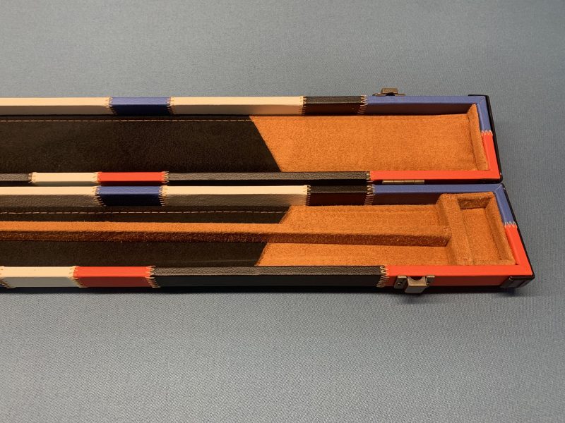 Brand New 3/4 Cue Case Red/Blue/Black/White Patchwork Design Great