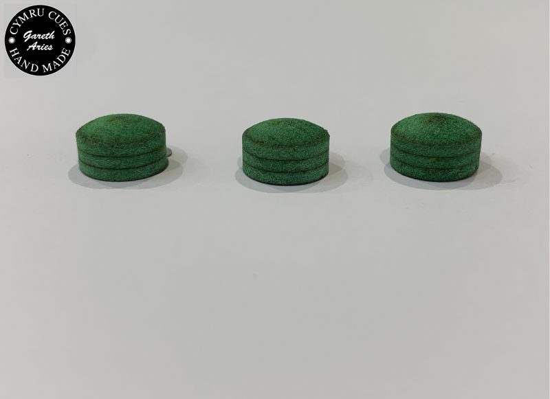 Cymru Cues Pro Laminated Green 10mm Cue Tips Medium Grade Hardness