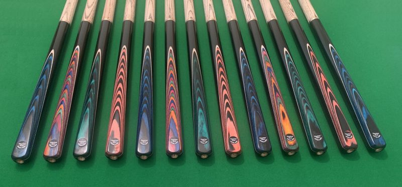 New 3/4 Breaking Cues Fitted with Cymru Cues Crystal Clear Break Tip & Colour Tip Pad – Black Fibre Ferrules – Silky Smooth Finish ( Cues 1-13 )