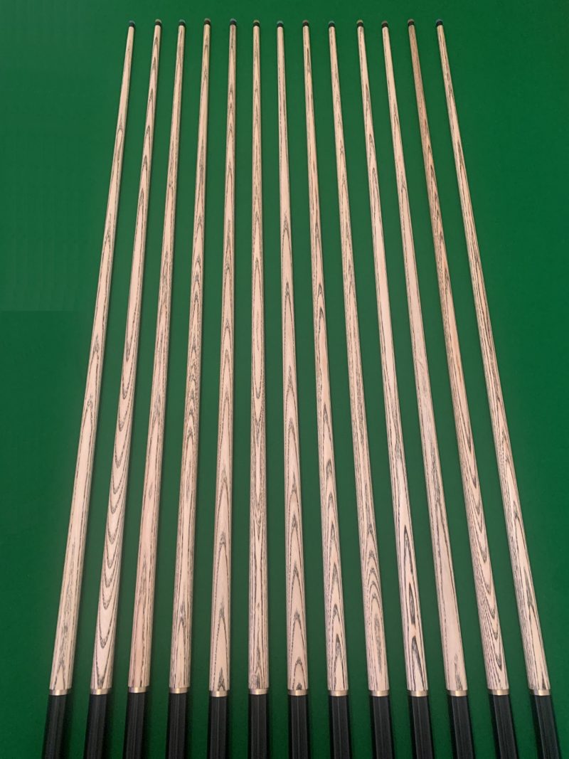 New 3/4 Breaking Cues Fitted with Cymru Cues Crystal Clear Break Tip & Colour Tip Pad – Black Fibre Ferrules – Silky Smooth Finish ( Cues 1-13 )