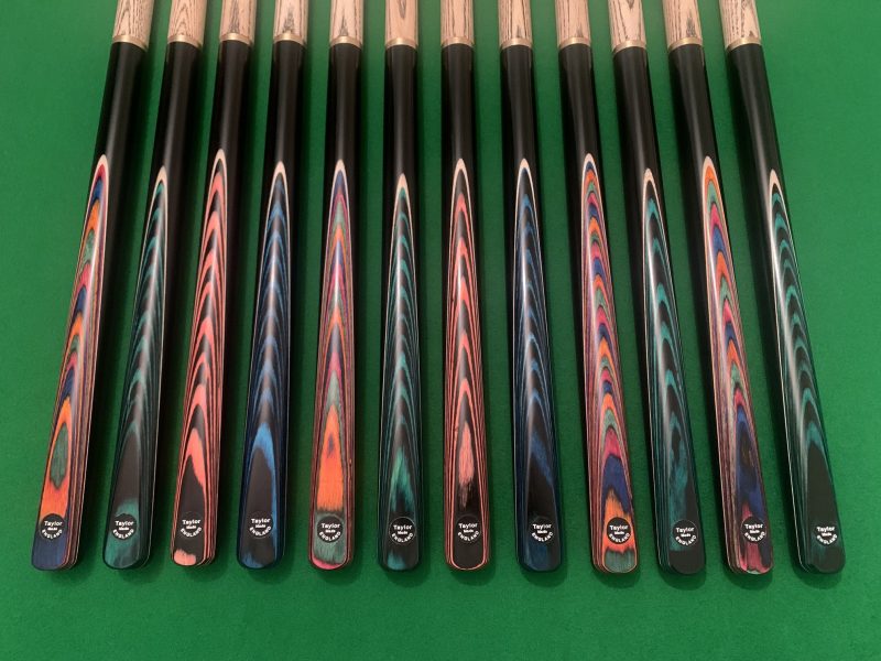 New 3/4 Breaking Cues Fitted with Cymru Cues Crystal Clear Break Tip & Colour Tip Pad – Black Fibre Ferrules – Silky Smooth Finish ( Cues 14-25 )