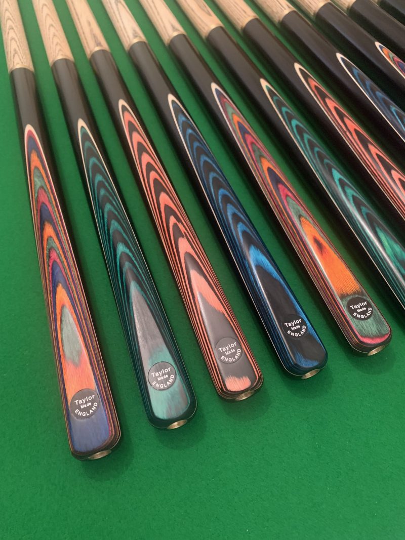 New 3/4 Breaking Cues Fitted with Cymru Cues Crystal Clear Break Tip & Colour Tip Pad – Black Fibre Ferrules – Silky Smooth Finish ( Cues 14-25 )