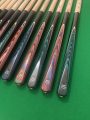New 3/4 Breaking Cues Fitted with Cymru Cues Crystal Clear Break Tip & Colour Tip Pad – Black Fibre Ferrules – Silky Smooth Finish ( Cues 14-25 )