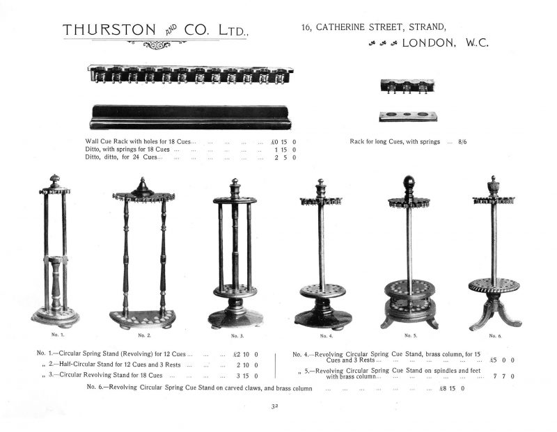 Thurston And Co. LTD Edwardian Revolving Cue Stand