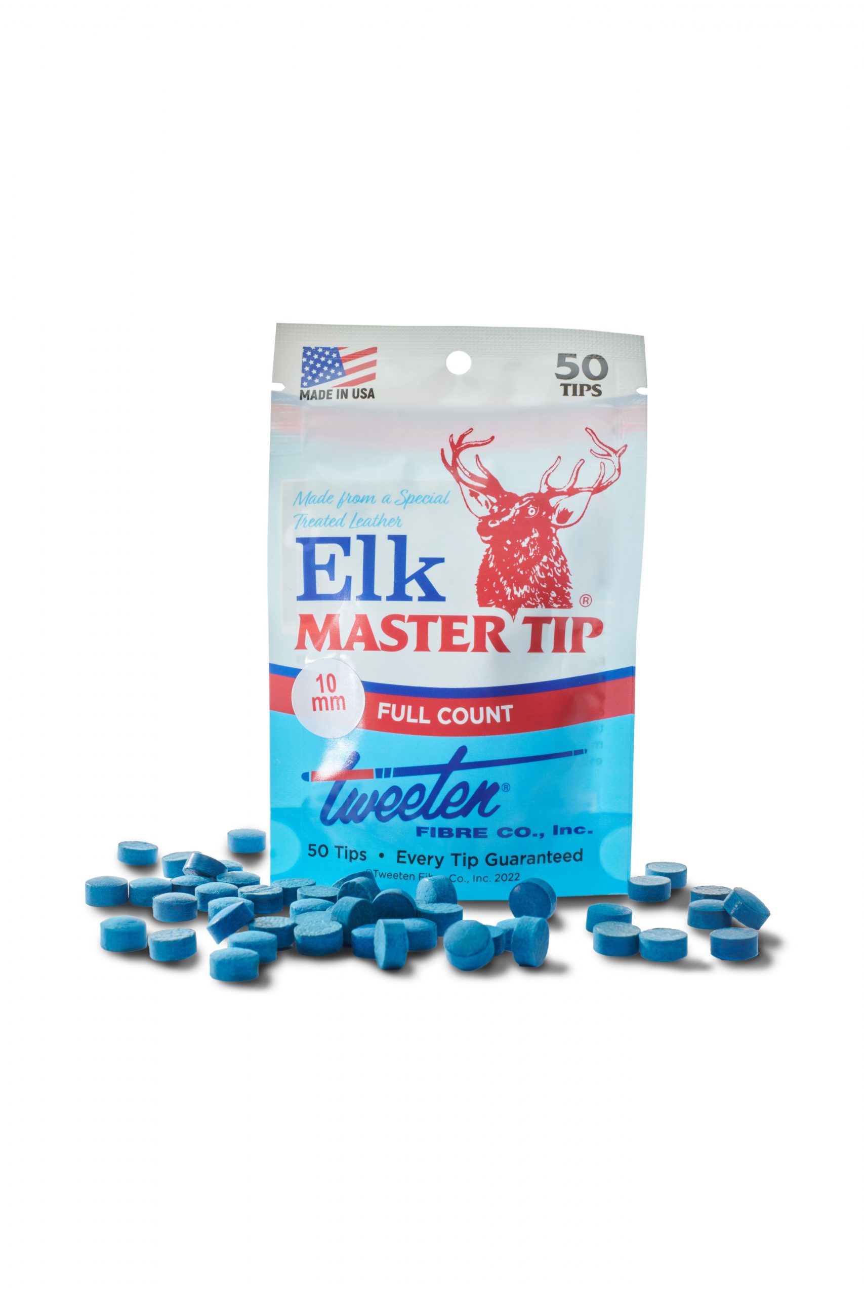 Tweeten Elk Master Pool & Snooker Billiard Tips – 50 Pack – 10mm Glue-On Type