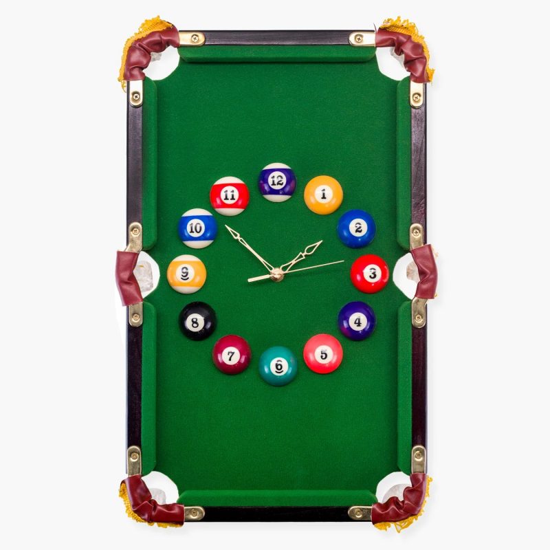 Rectangular Pool Table Design Wall Clock
