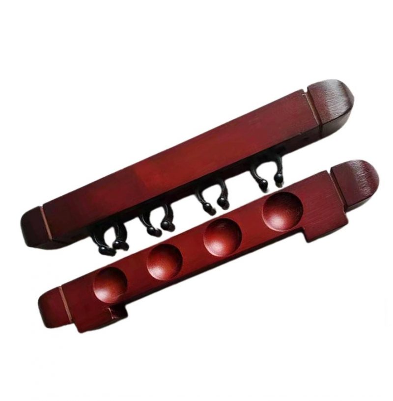Mahogany finish 2 piece wall cue rack, Holds upto 4 cues or rests