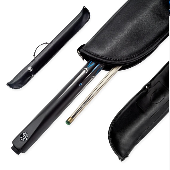 Jonny 8 Ball Panther 2 Piece UV Printed Snooker and Pool Cue and Case Set with 9.5mm Green Layered Tip + FREE Accessories