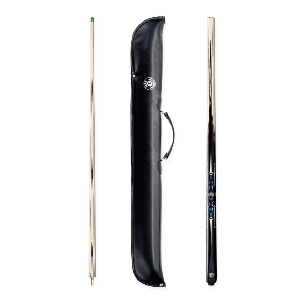 Jonny 8 Ball Panther 2 Piece UV Printed Snooker and Pool Cue and Case Set with 9.5mm Green Layered Tip + FREE Accessories