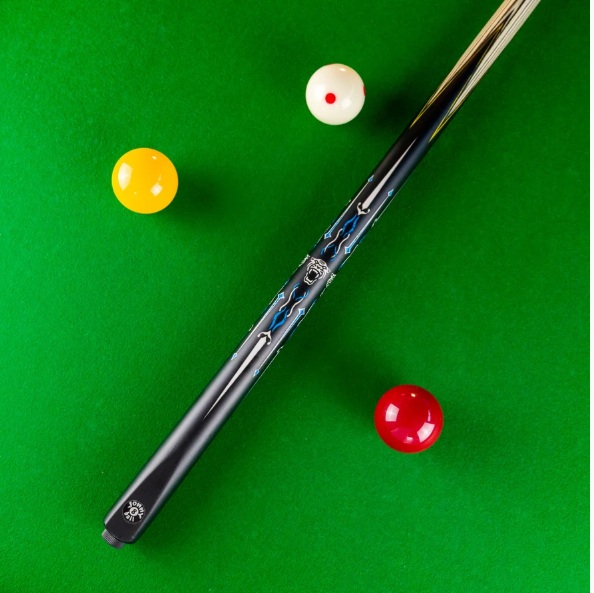 Jonny 8 Ball Panther 2 Piece UV Printed Snooker and Pool Cue and Case Set with 9.5mm Green Layered Tip + FREE Accessories